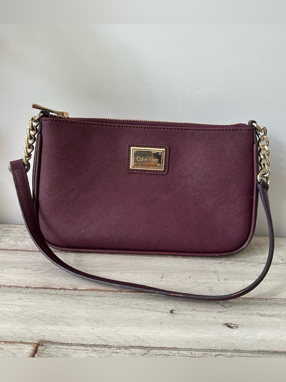 Calvin Klein Purple Burgundy Shoulder Bag